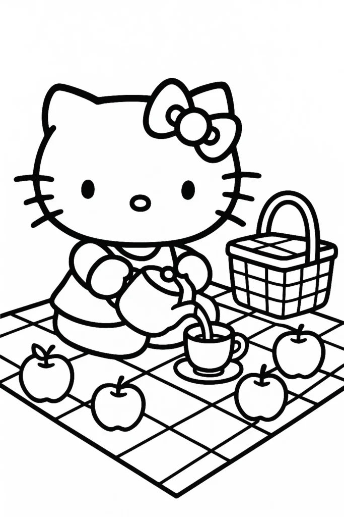 Hello Kitty Having a Picnic