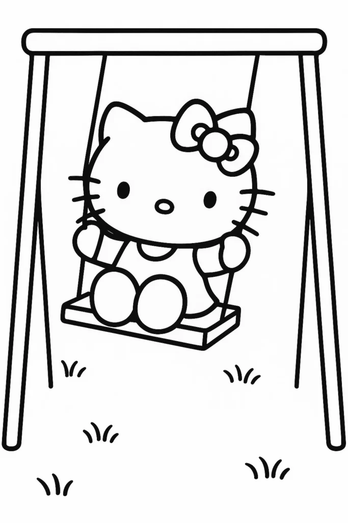 Hello Kitty On a Swing