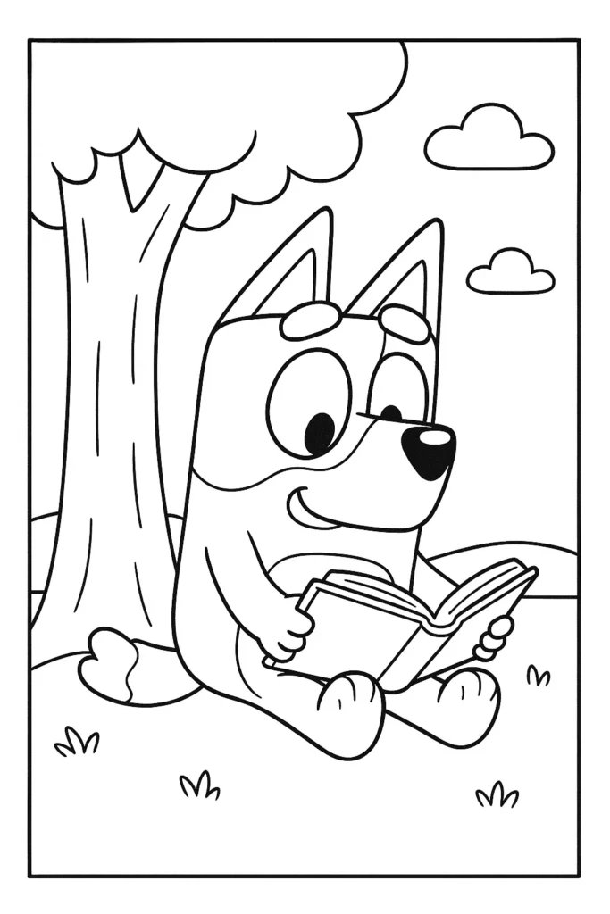 Bluey Reading a Book